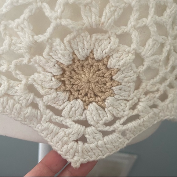 Handmade Crochet Top Small Granny Square Sheer Vintage Grandma Cottagecore Fairy - Picture 10 of 12
